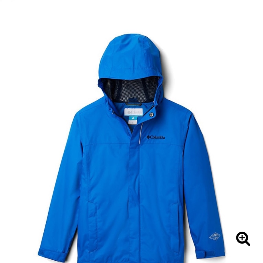 Boys Size 8 Columbia Rain Jacket Blue EUC